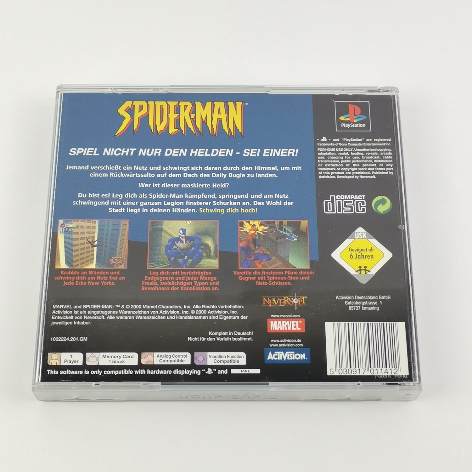 Sony Playstation 1 Spiel : Spider-Man - OVP & Anleitung dt. PAL | PS1 PSX Marvel
