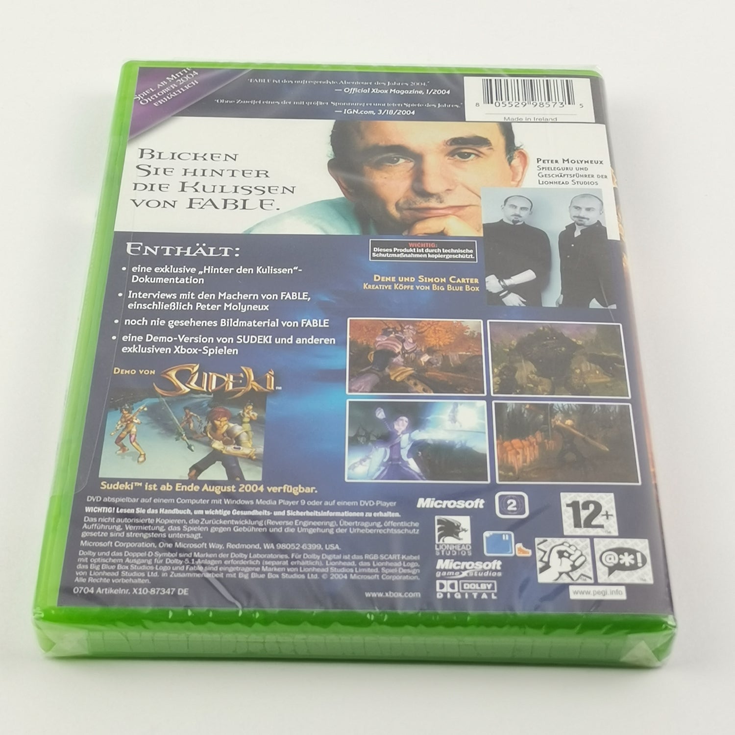 Microsoft Xbox Classic Game: Fable Limited Edition Bonus DvD - NEW SEALED OVP