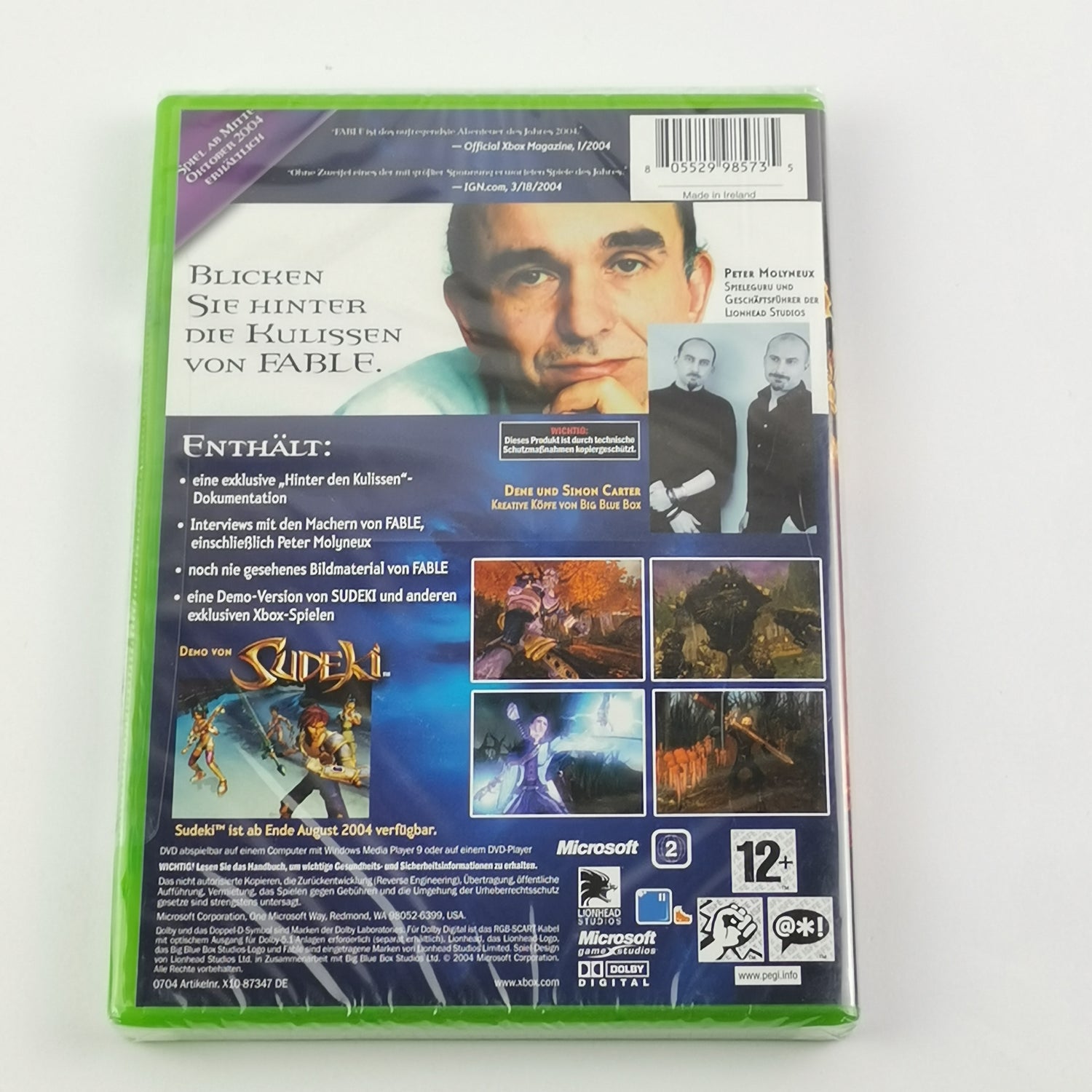 Microsoft Xbox Classic Spiel : Fable Limited Edition Bonus DvD - NEW SEALED OVP