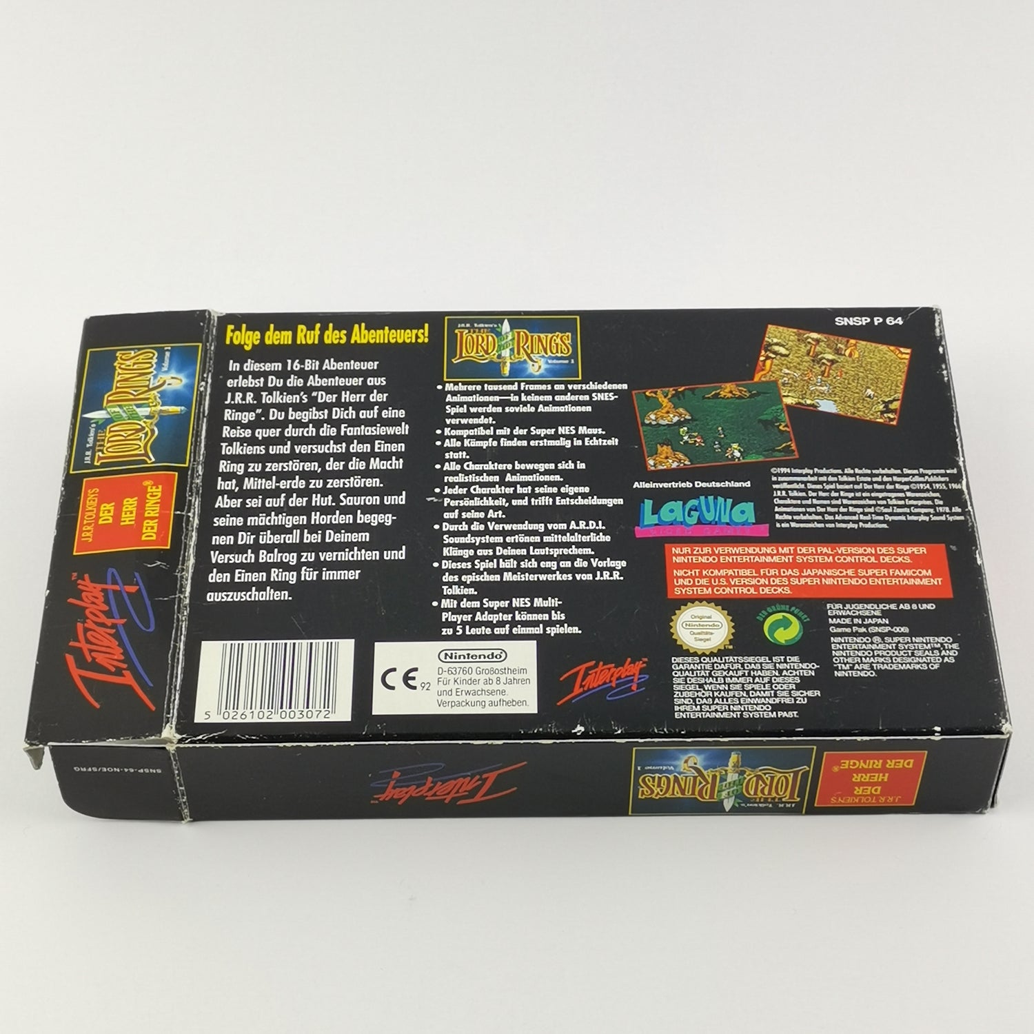 Super Nintendo Spiel : The Lord of The Rings Volume 1 - OVP Anleitung PAL SNES