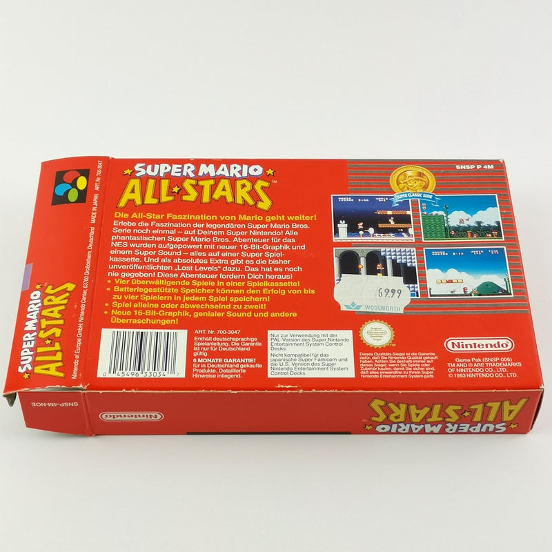 Super Nintendo Spiel : Super Mario All Stars - OVP Anleitung deutsche PAL SNES