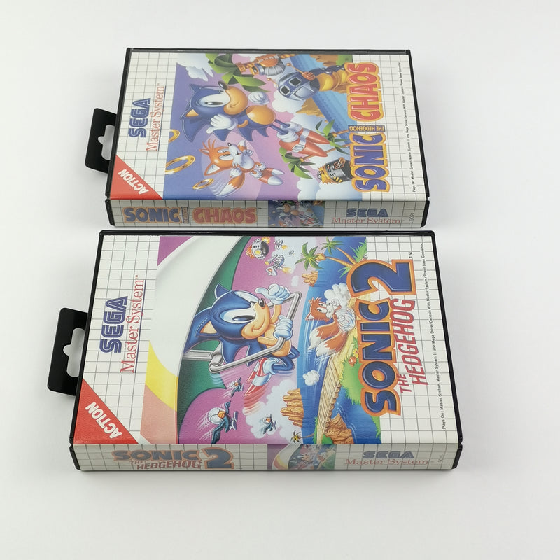 Sega Master System Spiele Bundle : Sonic Chaos & Sonic The Hedgehog 2 - OVP PAL
