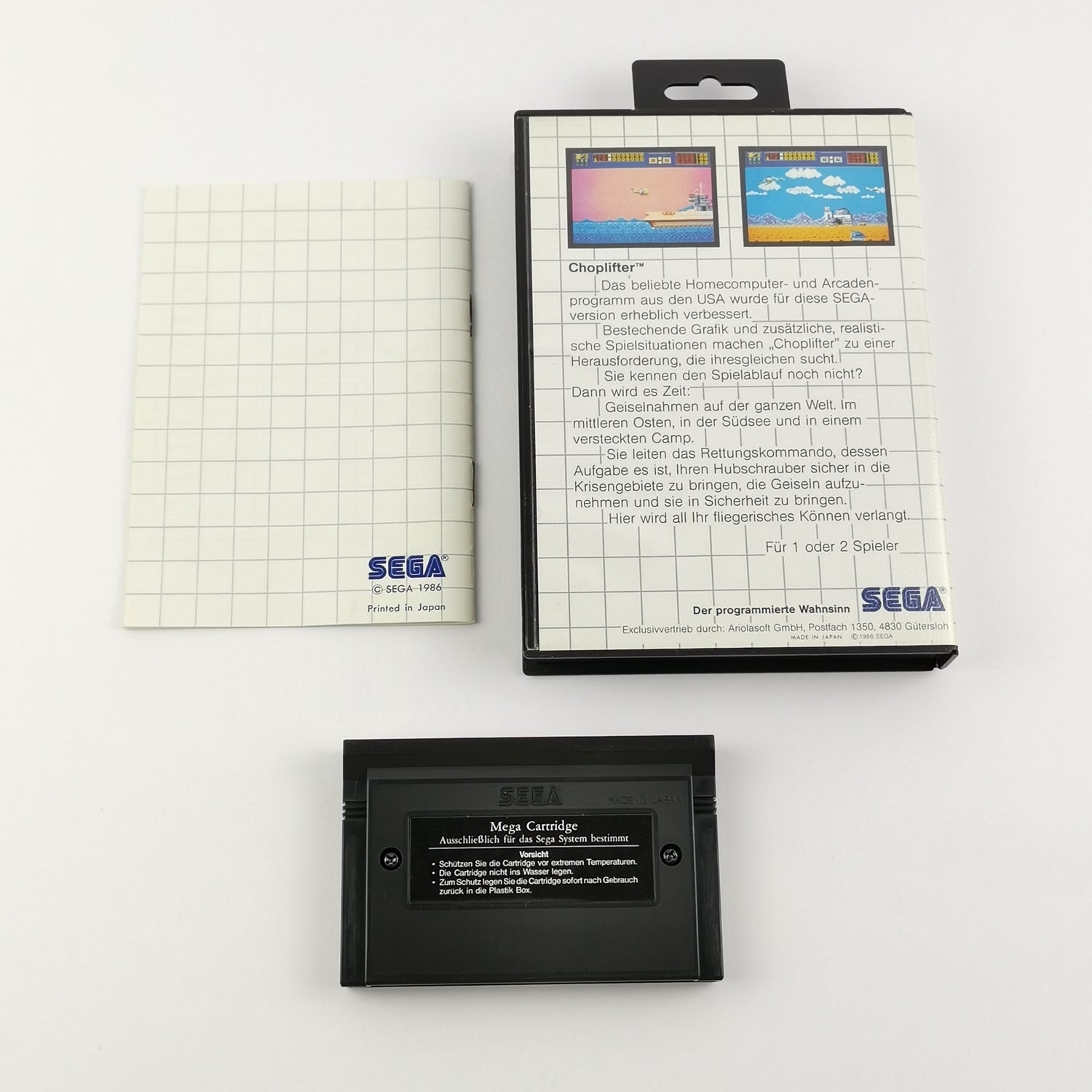 Sega Master System Spiel : Choplifter - OVP & Anleitung PAL | MS Cartridge