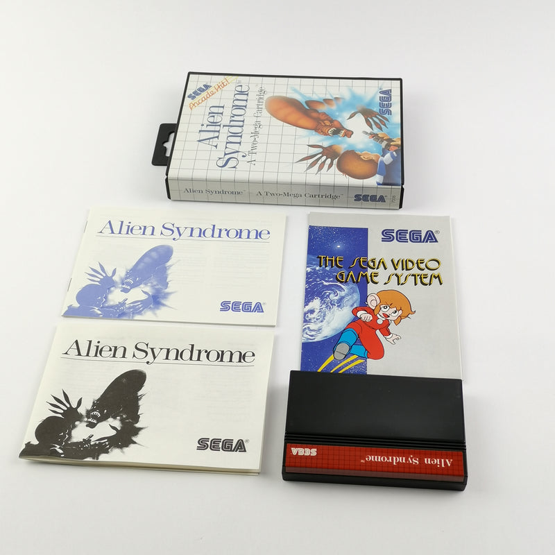 Sega Master System game: Alien Syndrome - original packaging &amp; 2 instructions PAL MS cartridge
