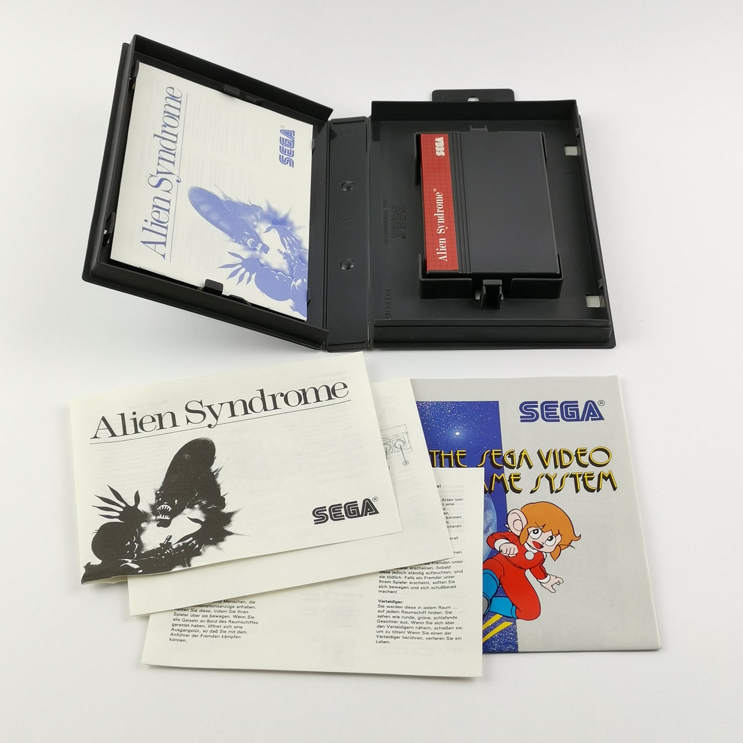 Sega Master System Spiel : Alien Syndrome - OVP & 2 Anleitungen PAL MS Cartridge