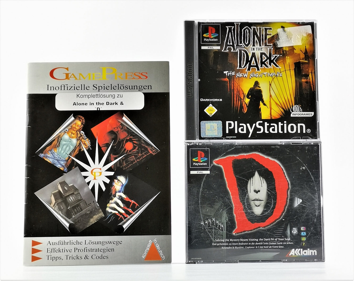 Sony Playstation 1 Games: Alone in the Dark & ​​D + GamePress Walkthrough PS1