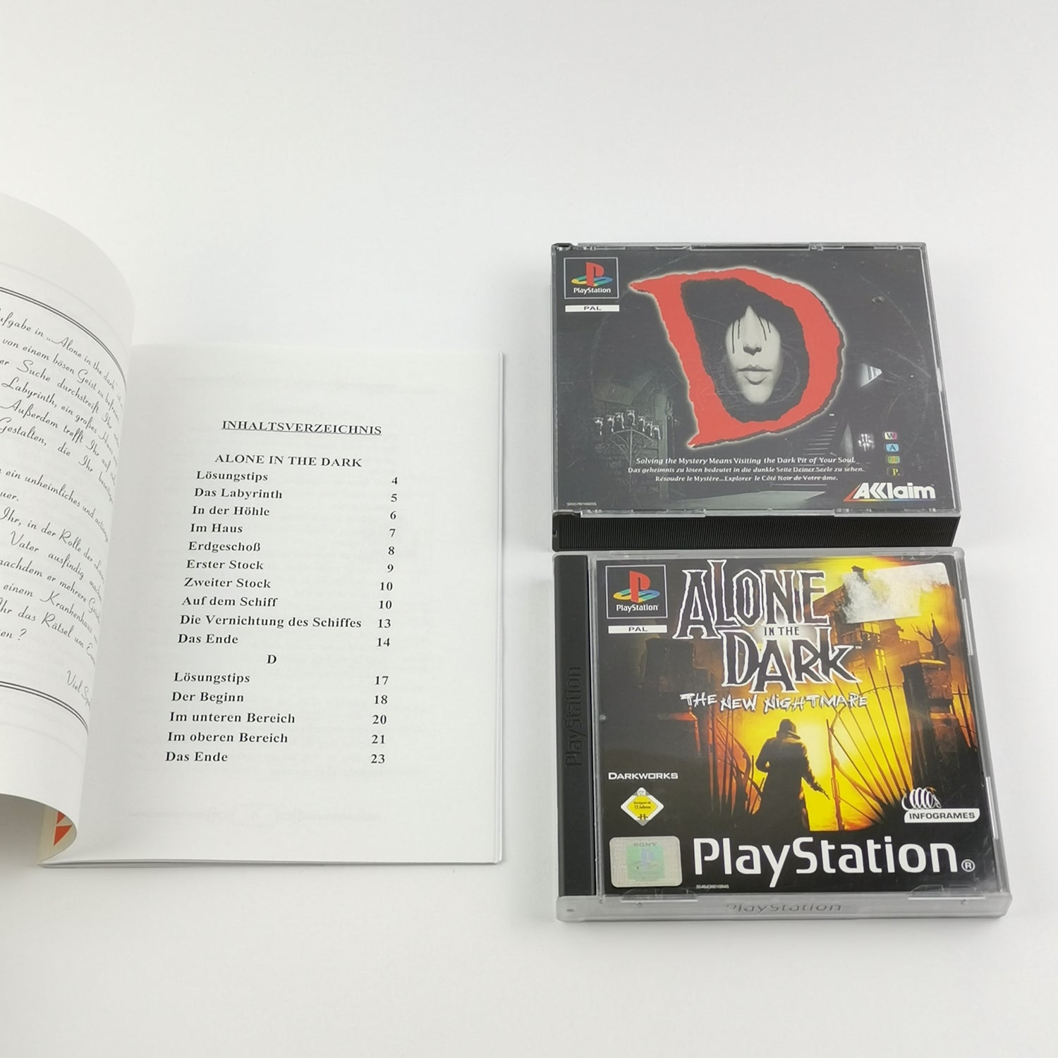 Sony Playstation 1 Games: Alone in the Dark & ​​D + GamePress Walkthrough PS1