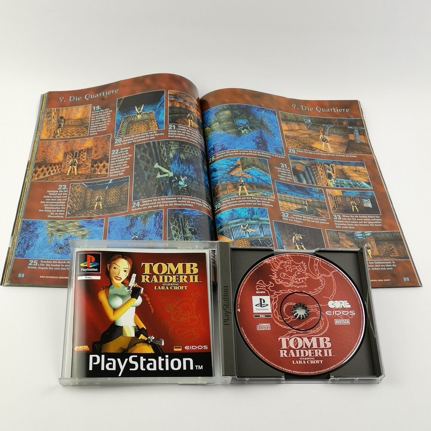 Sony Playstation 1 Spiel : Tomb Raider II + Lösungsbuch - OVP PS1 PSX