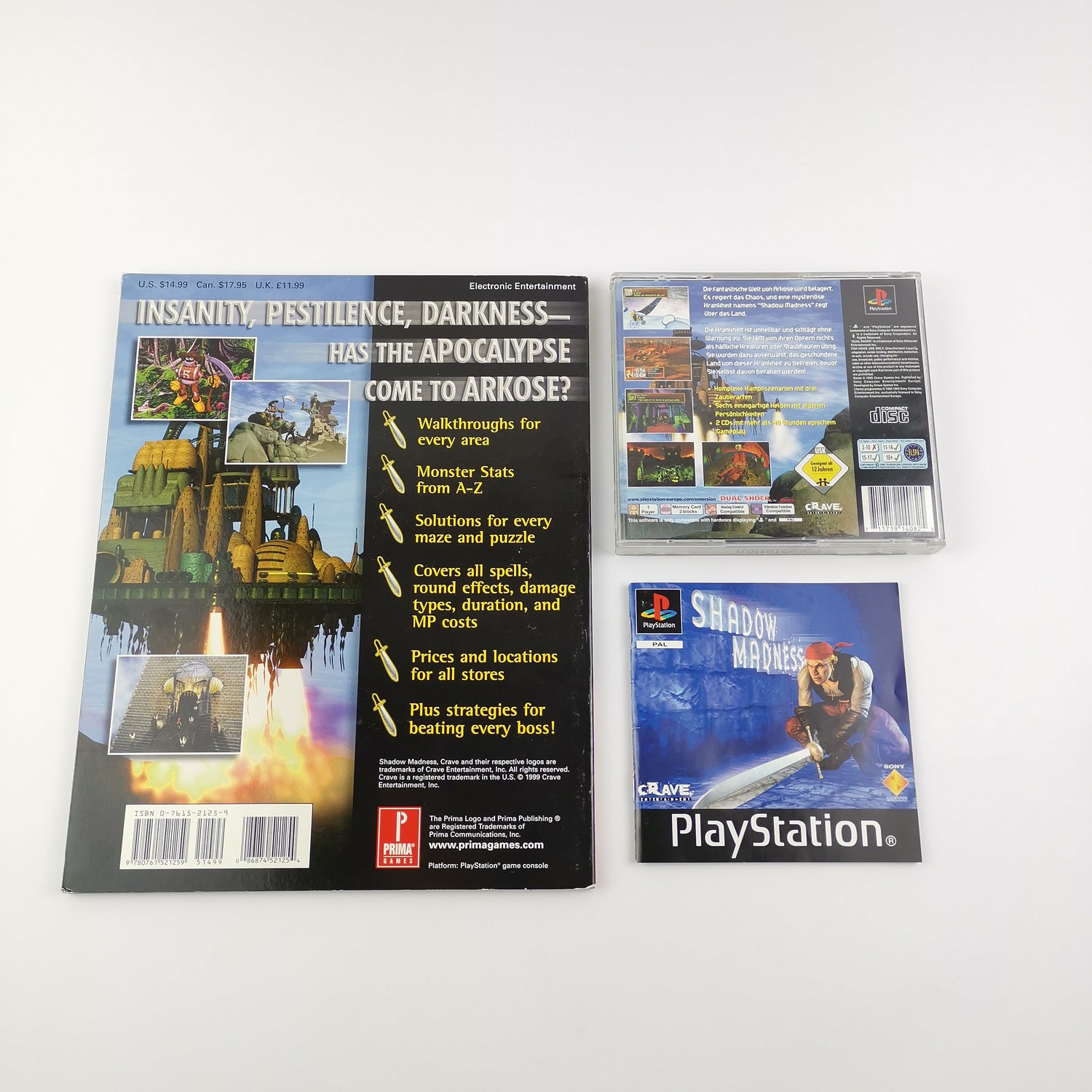 Sony Playstation 1 Spiel : Shadow Madness + Prima´s Strategy Guide - OVP PS1 PSX