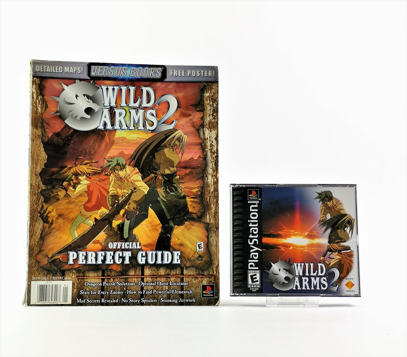 Sony Playstation 1 Spiel : Wild Arms 2 + Perfect Guide Versus Books - PS1  USA