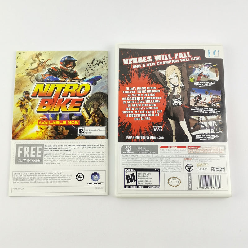 Nintendo Wii Spiel : No More Heroes - OVP & Anleitung NTSC USA | Wii U Ubisoft