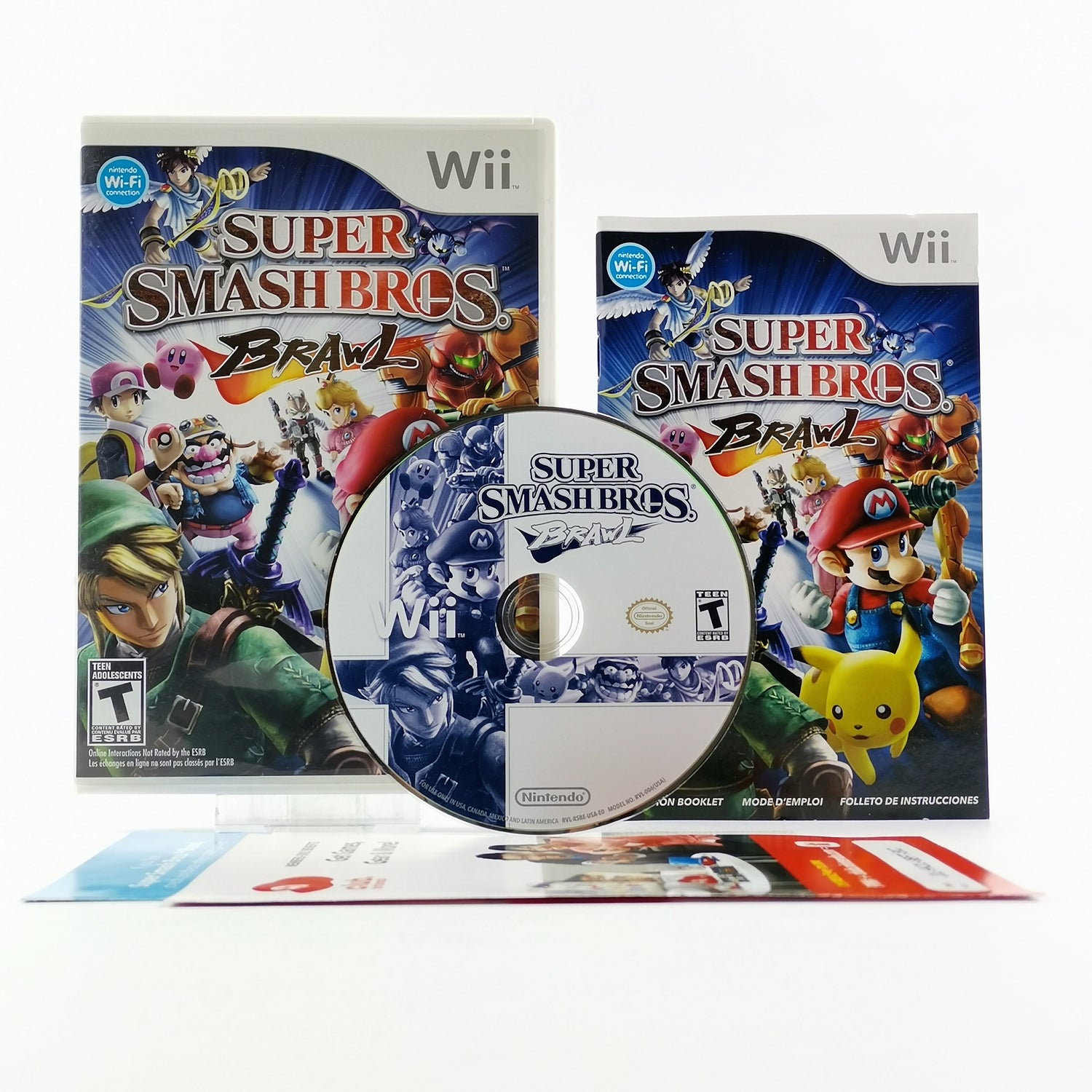 Nintendo Wii Spiel : Super Smash Bros. Brawl - OVP & Anleitung NTSC USA Wii U