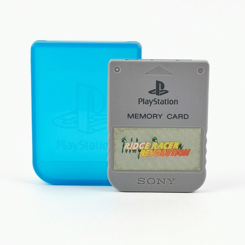 Sony Playstation 1 Speicherkarte : Original Memory Card Grau + Sticker - PS1