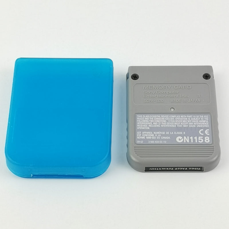 Sony Playstation 1 Speicherkarte : Original Memory Card Grau + Sticker - PS1