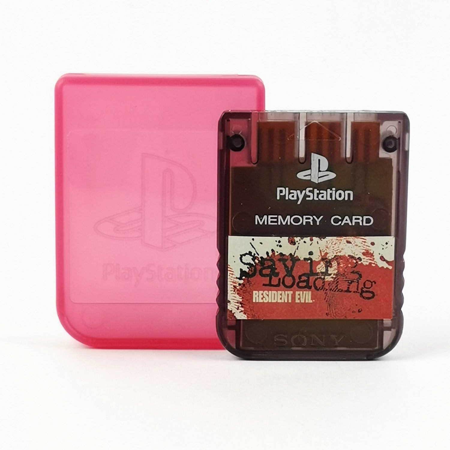 Sony Playstation 1 Memory Card: Original Memory Card Transparent Red - PS1