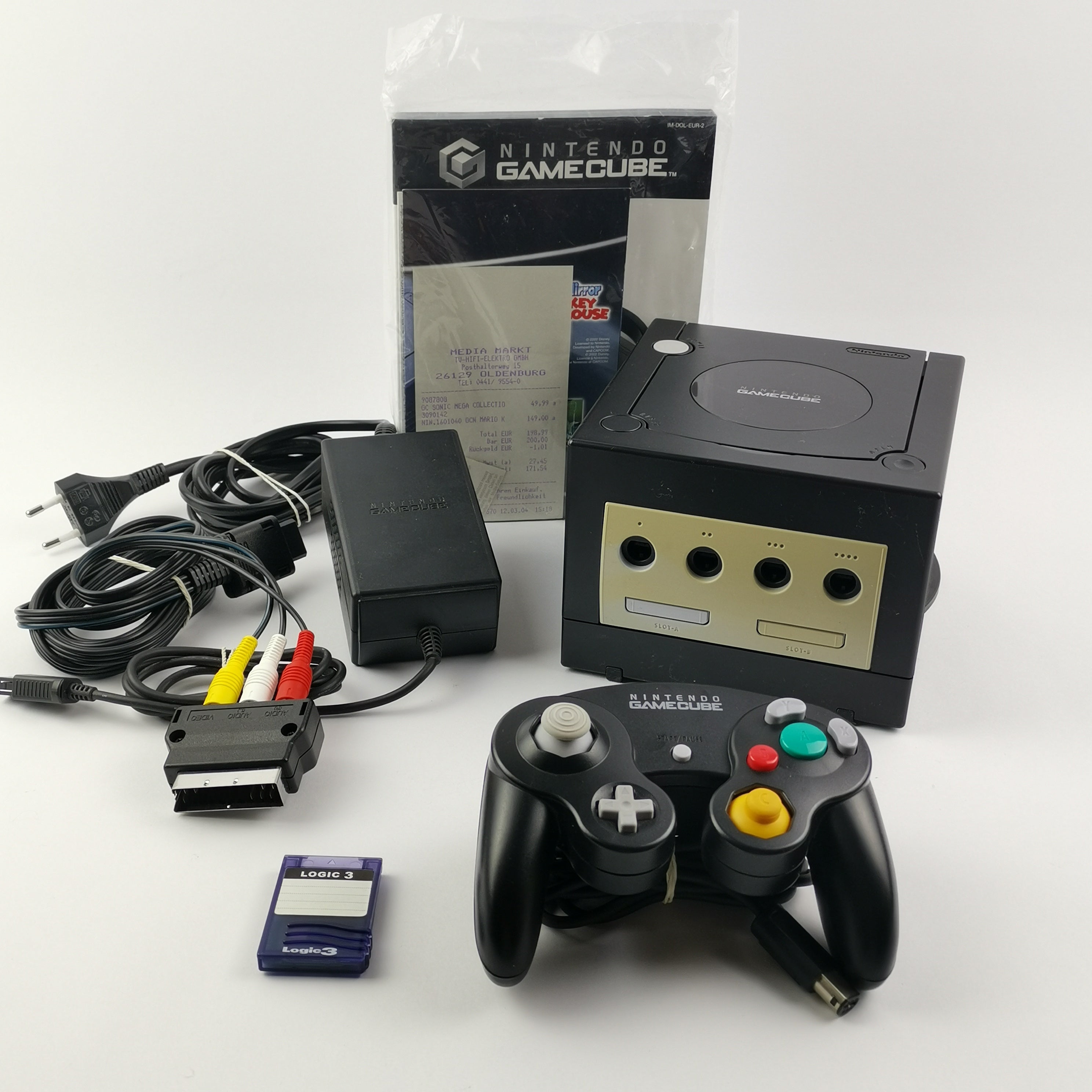 Nintendo Gamecube Konsole : Schwarz / Black in OVP PAL - akzeptabler Zustand