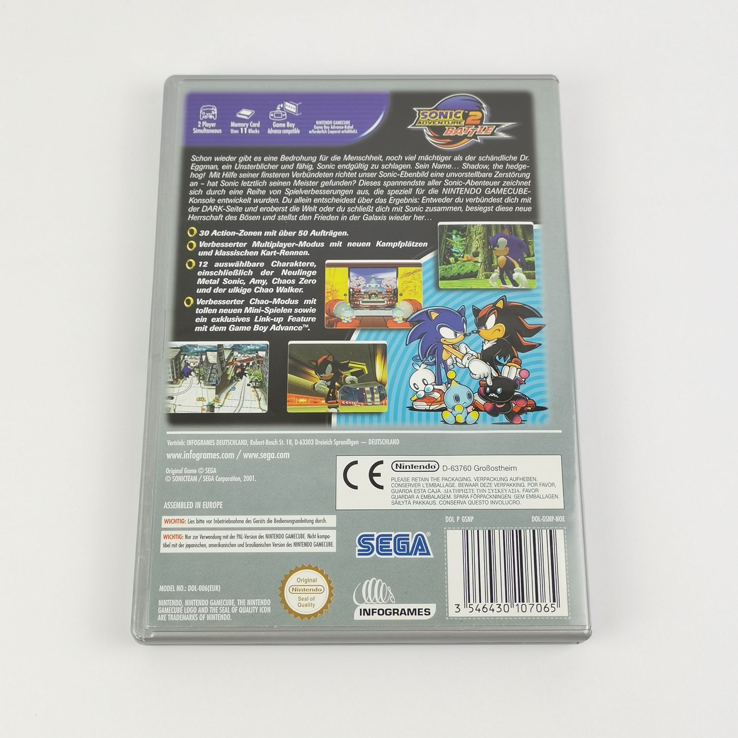 Nintendo Gamecube Game: Sonic Adventure Battle 2 - OVP & Instructions PAL GC Disc