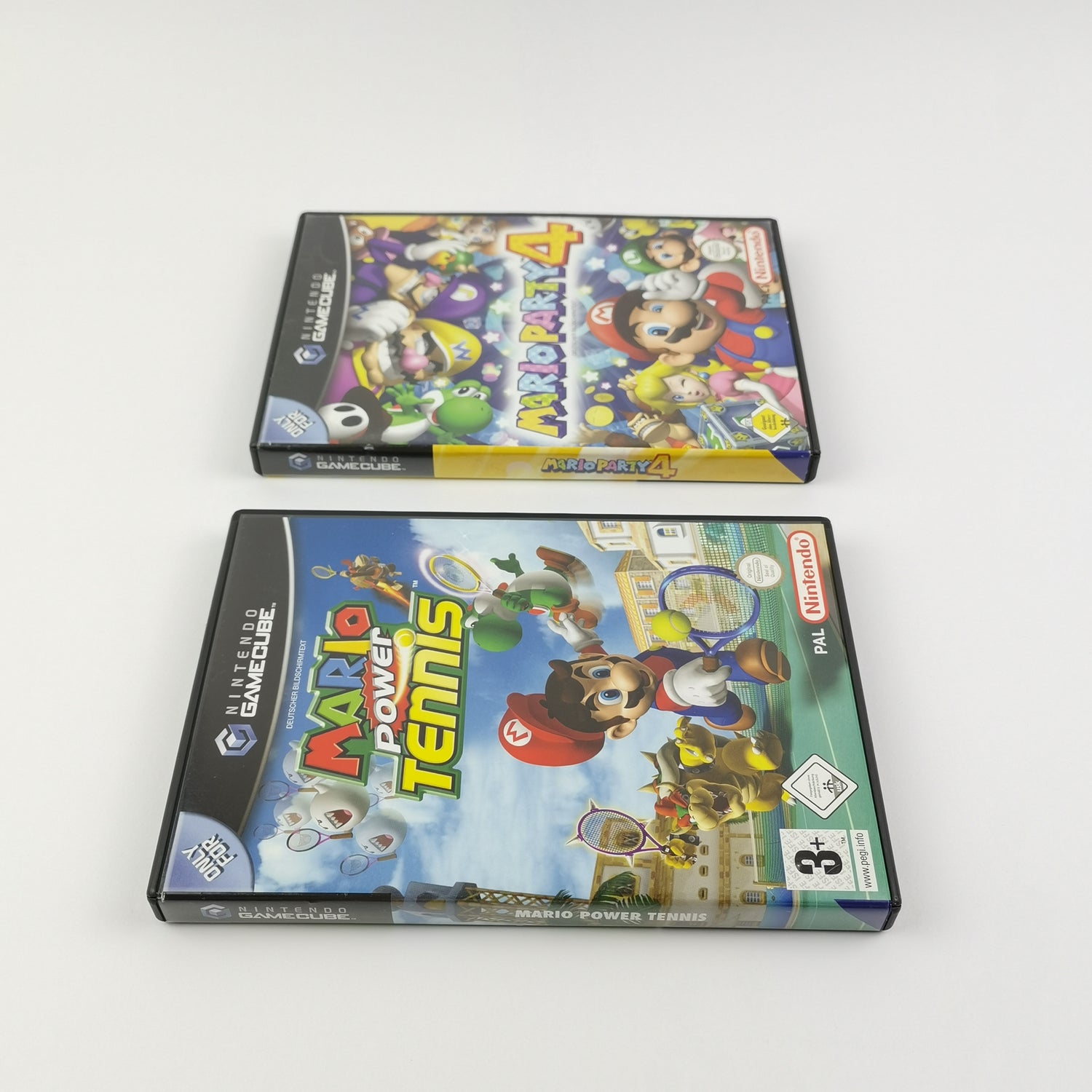 Nintendo Gamecube Spiele : Mario Party 4 & Mario Power Tennis - OVP Anleitung