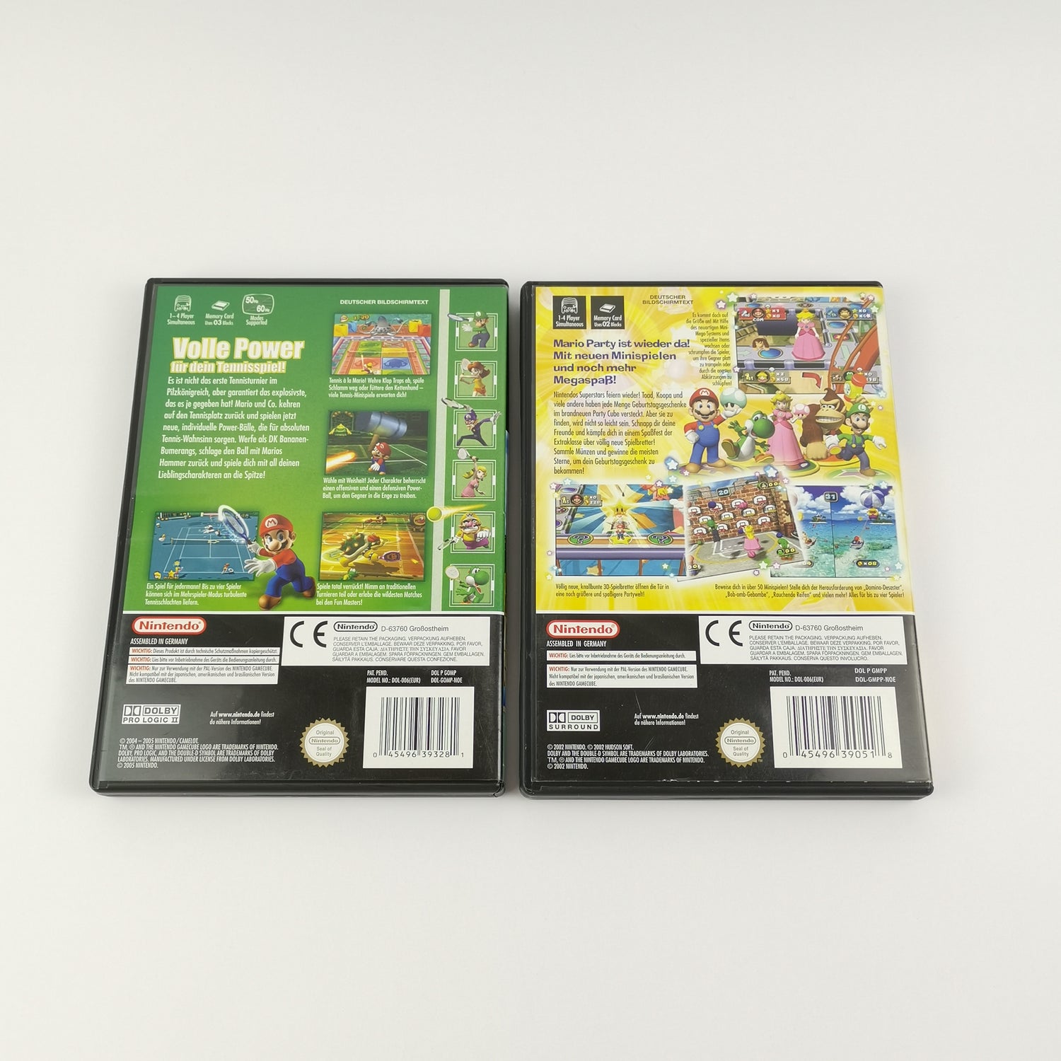 Nintendo Gamecube games: Mario Party 4 & Mario Power Tennis - original packaging instructions