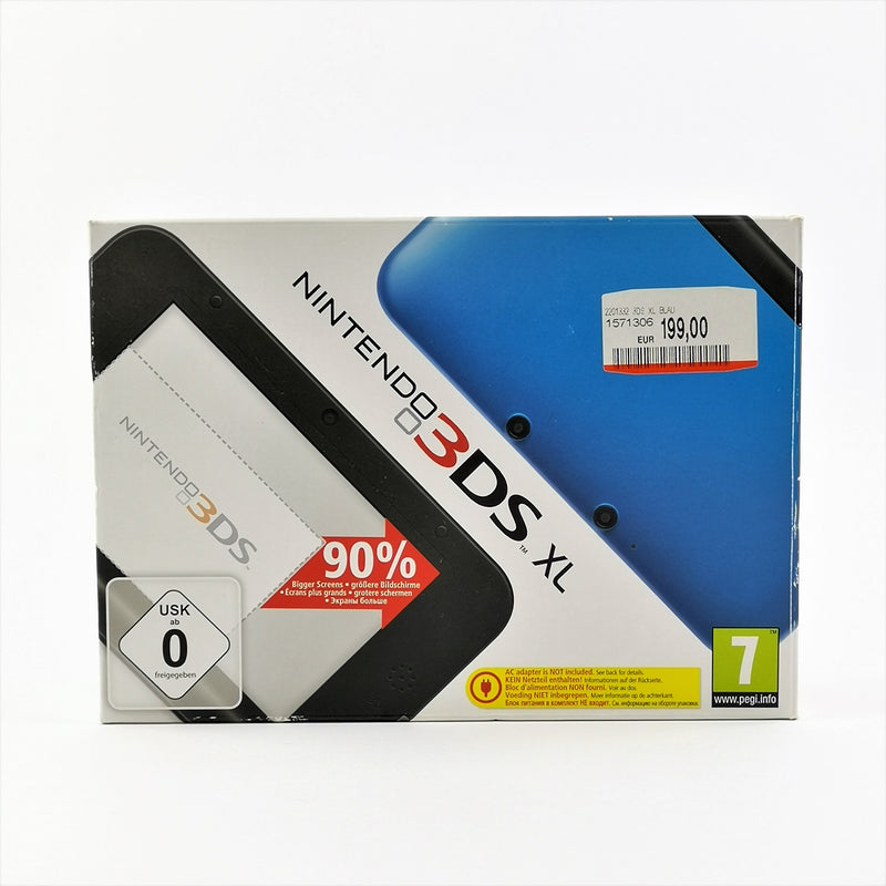 Nintendo 3DS XL Konsole : 3 DS Console in BLAU schwarz BLUE + BLACK - OVP PAL