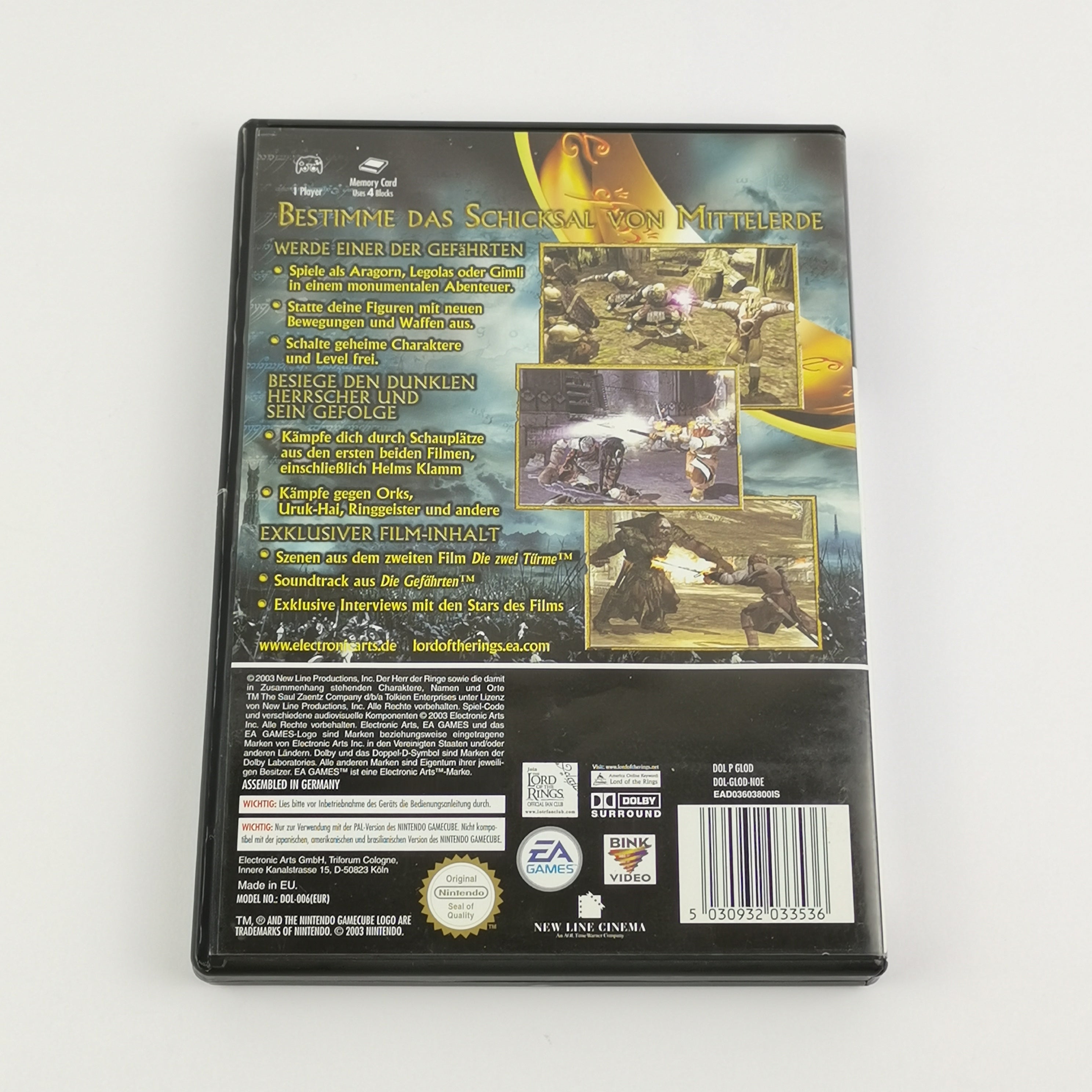 Nintendo Gamecube Spiel : Der Herr der Ringe Die Zwei Türme - OVP Anleitung PAL