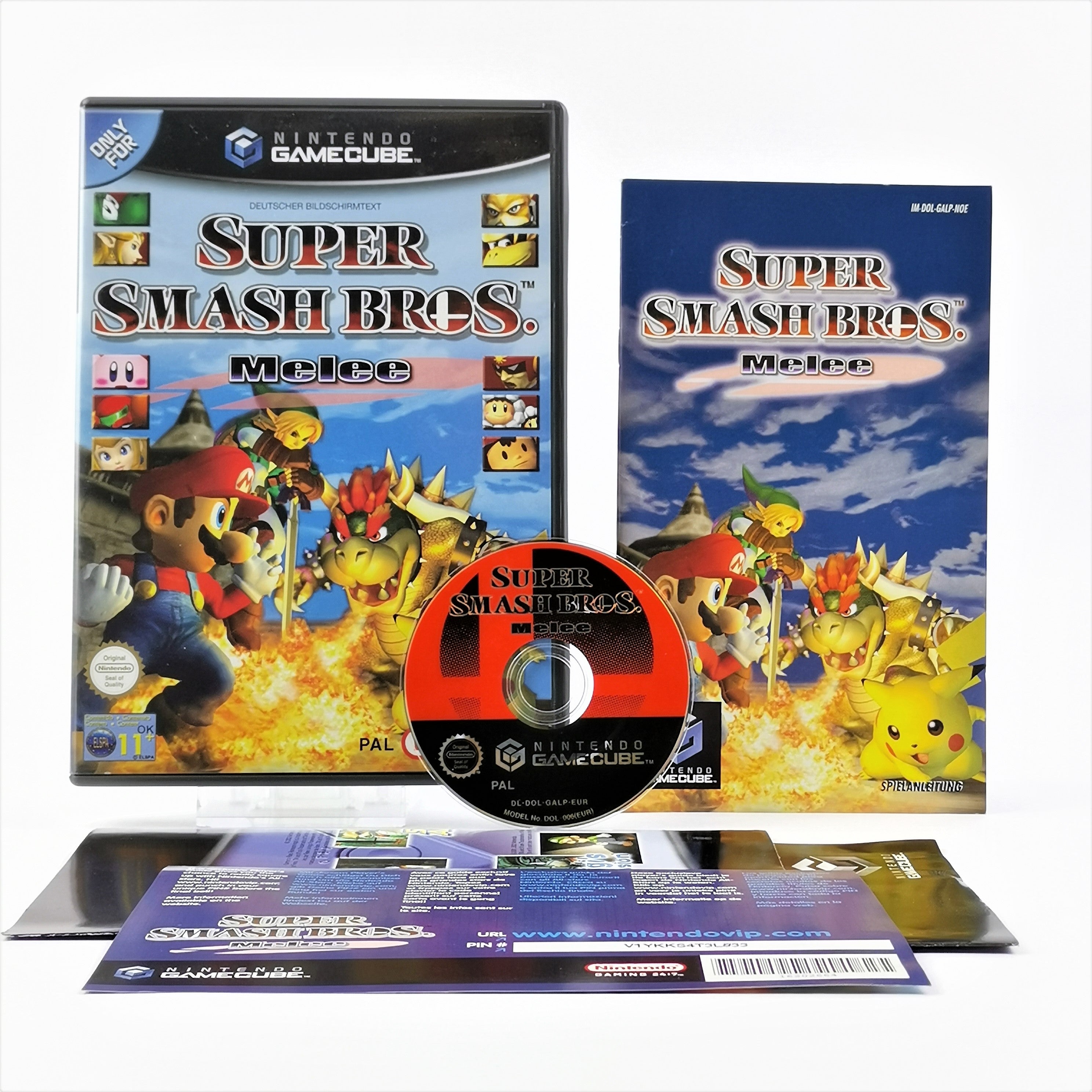 Nintendo Gamecube Spiel : Super Smash Bros. Melee - OVP & Anleitung PAL GC Disc