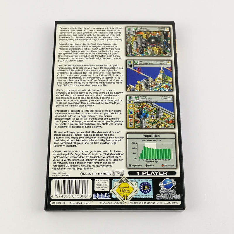 Sega Saturn Game: Sim City 2000 - Original Packaging &amp; Instructions PAL CD Compact Disc