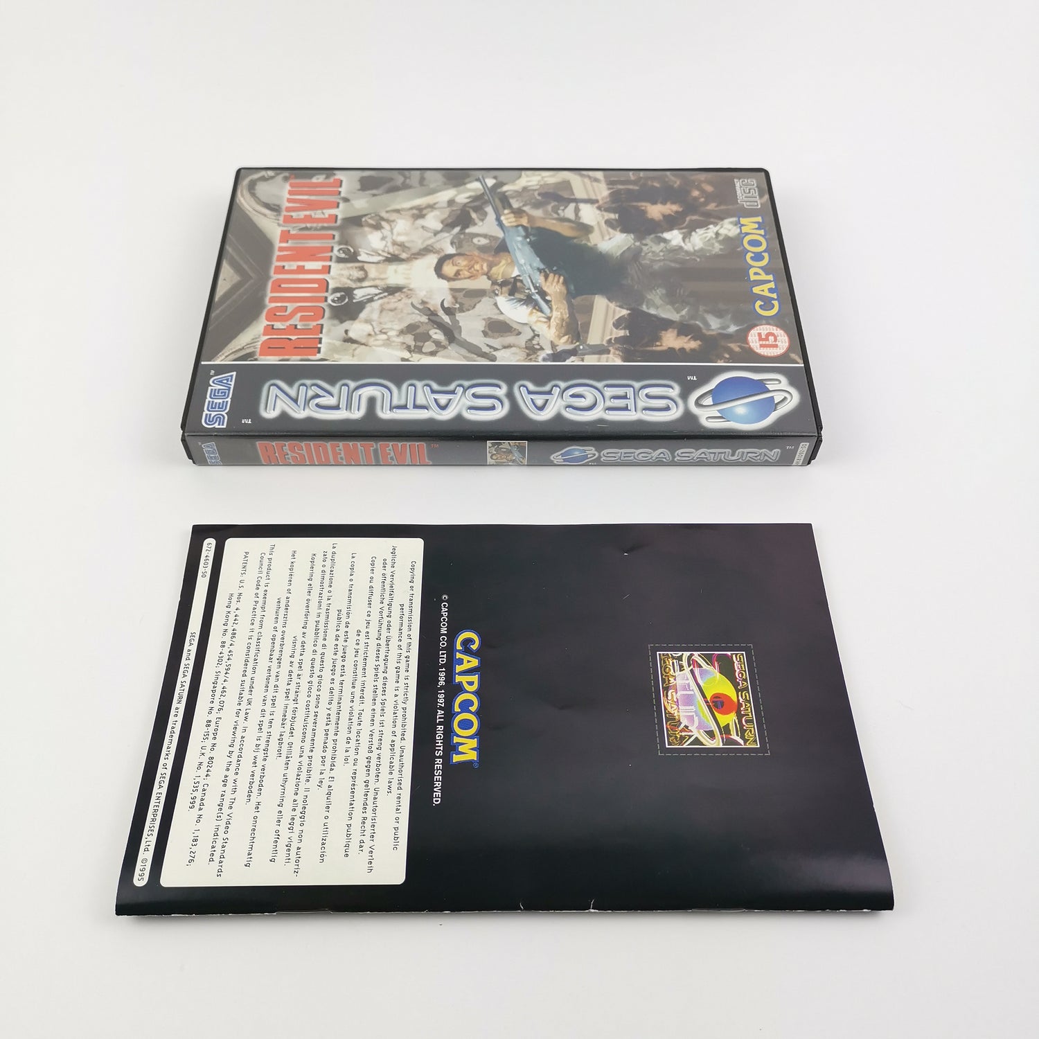 Sega Saturn Game: Resident Evil - OVP & Instructions PAL CD Disc USK18