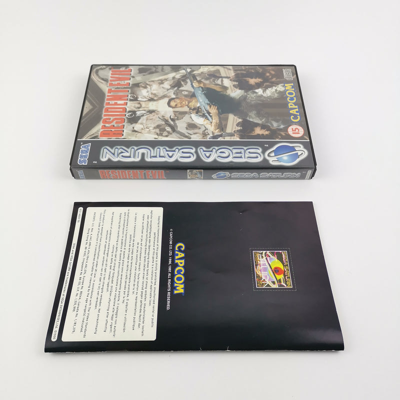 Sega Saturn Game: Resident Evil - OVP &amp; Instructions PAL CD Disc USK18