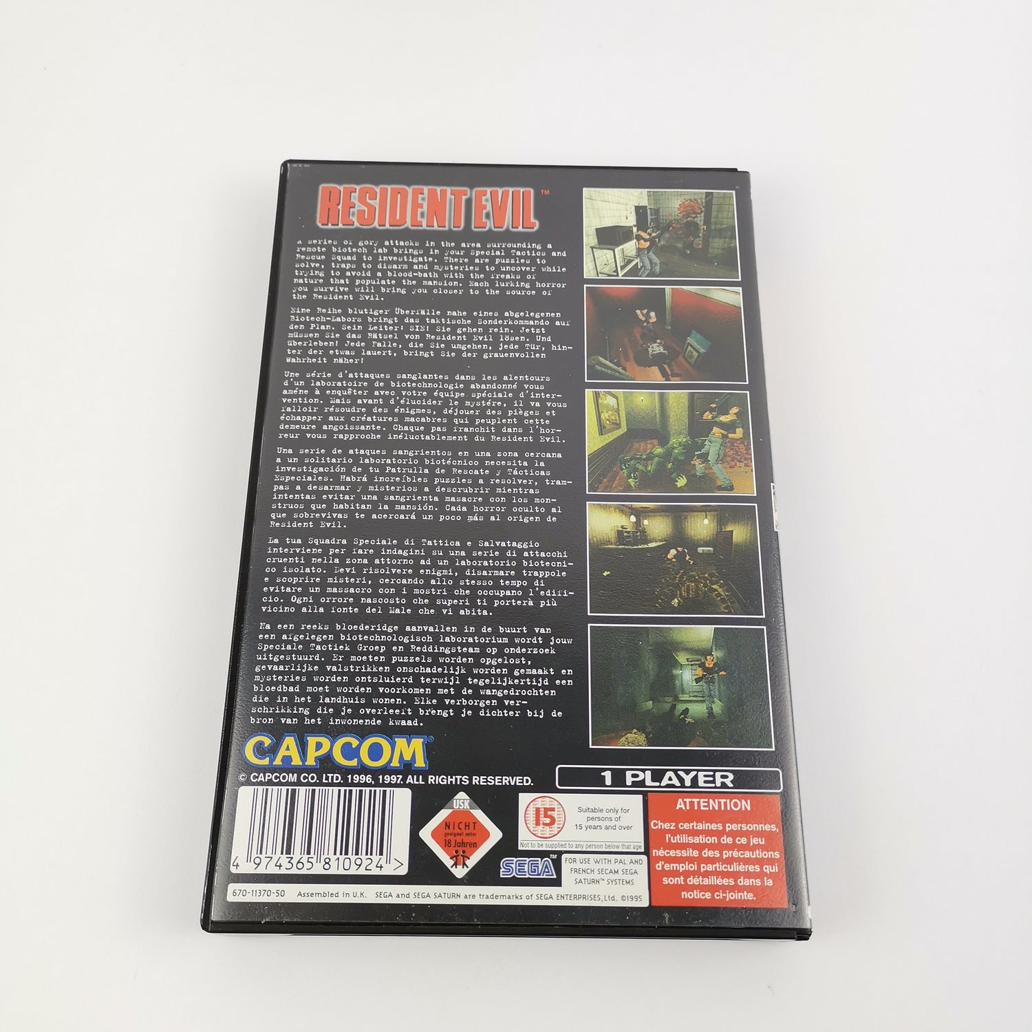 Sega Saturn Spiel : Resident Evil - OVP & Anleitung PAL CD Disc USK18