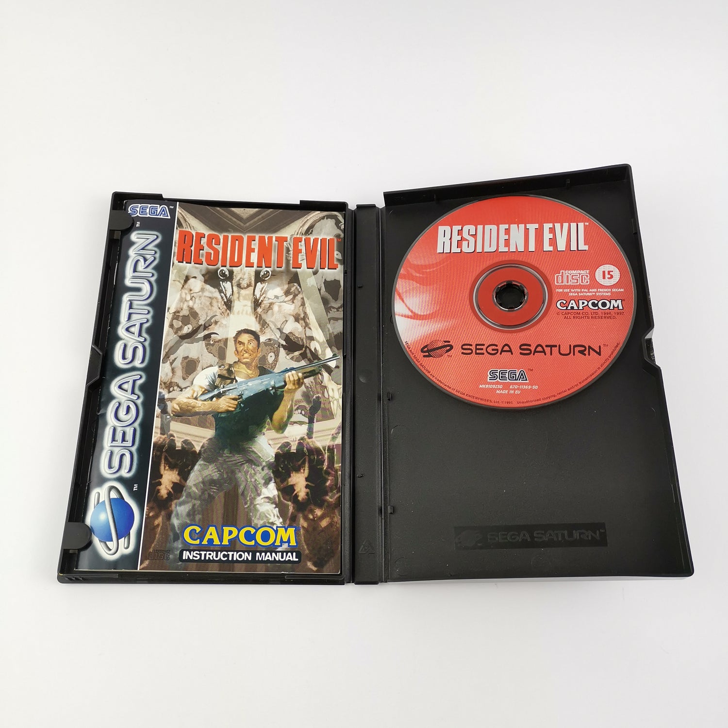 Sega Saturn Game: Resident Evil - OVP & Instructions PAL CD Disc USK18