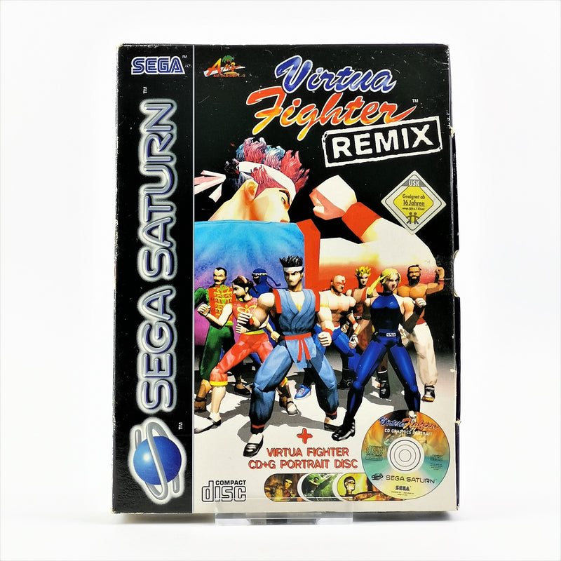 Sega Saturn Game: Virtua Fighter Remix - OVP cardboard slipcase &amp; instructions PAL CD