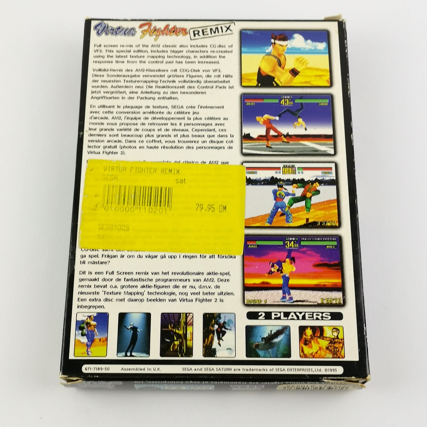 Sega Saturn Game: Virtua Fighter Remix - OVP cardboard slipcase & instructions PAL CD