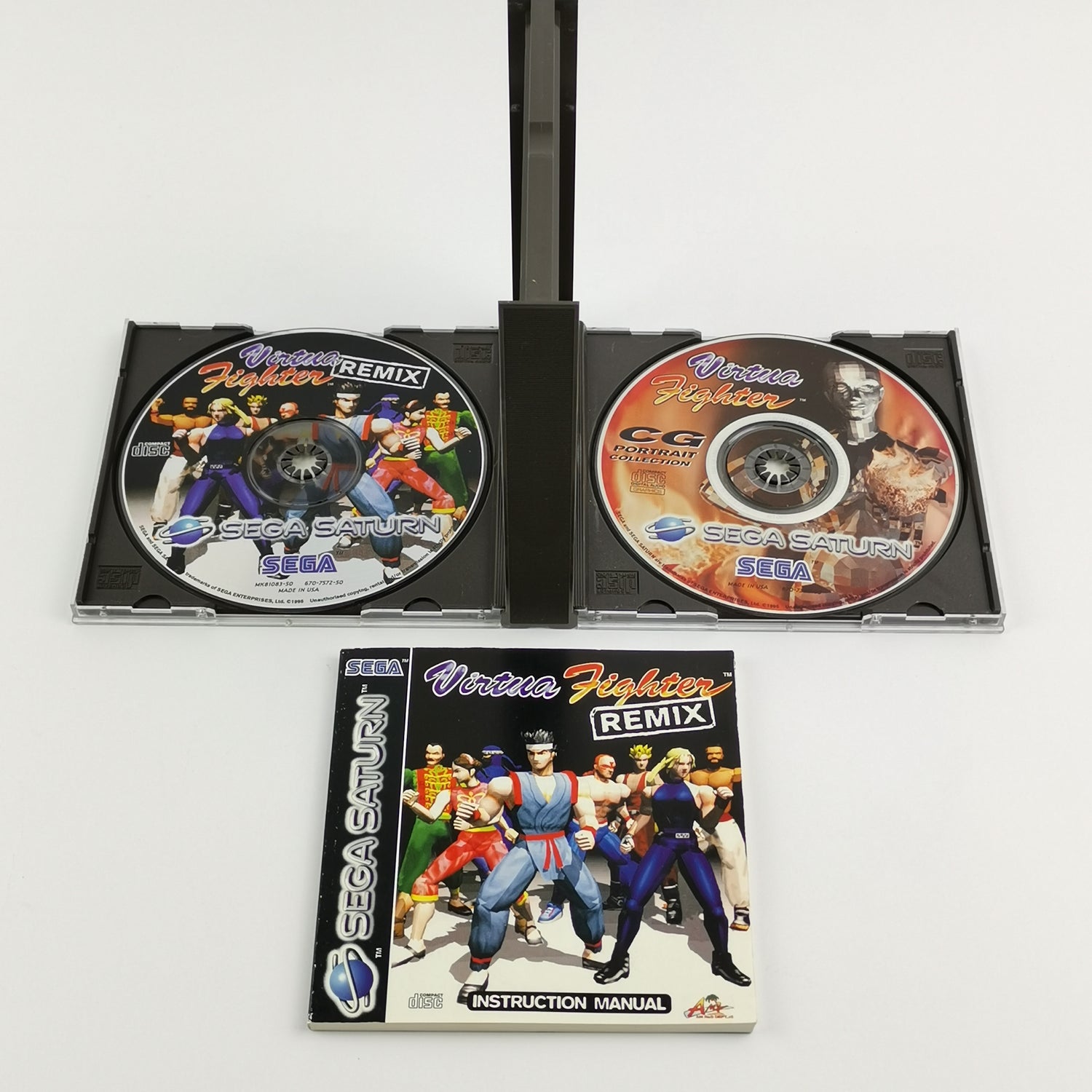 Sega Saturn Game: Virtua Fighter Remix - OVP cardboard slipcase & instructions PAL CD