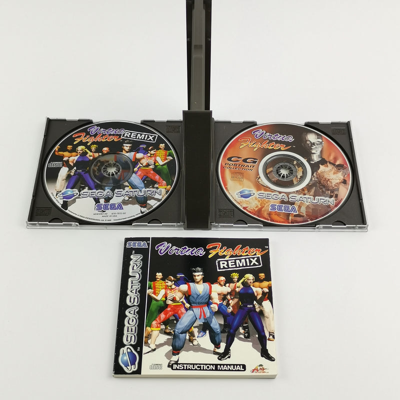 Sega Saturn Game: Virtua Fighter Remix - OVP cardboard slipcase &amp; instructions PAL CD