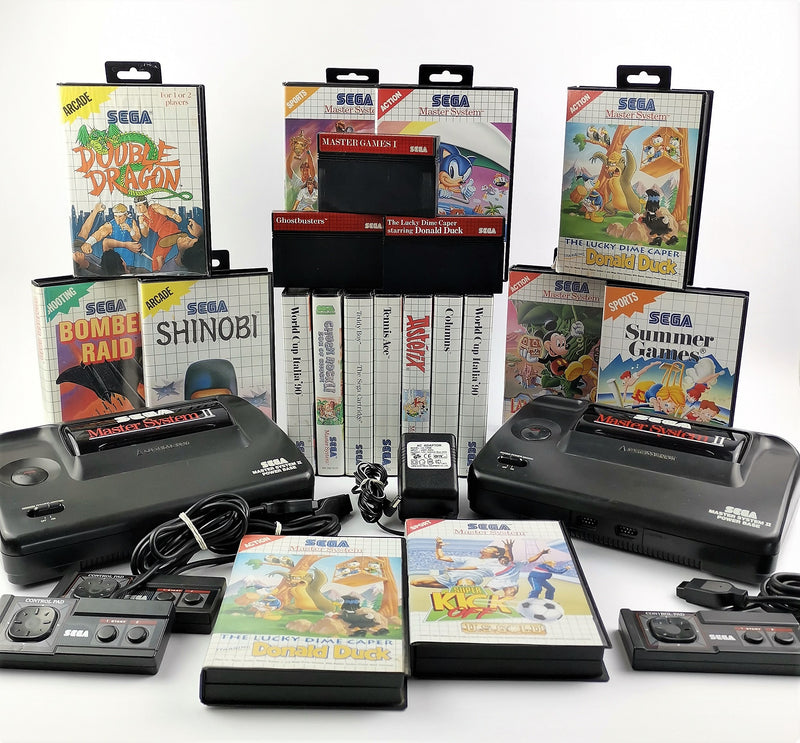 Sega Master System II Konsolen Konvolut : 21 Spiele teils in OVP, 2 Konsolen etc