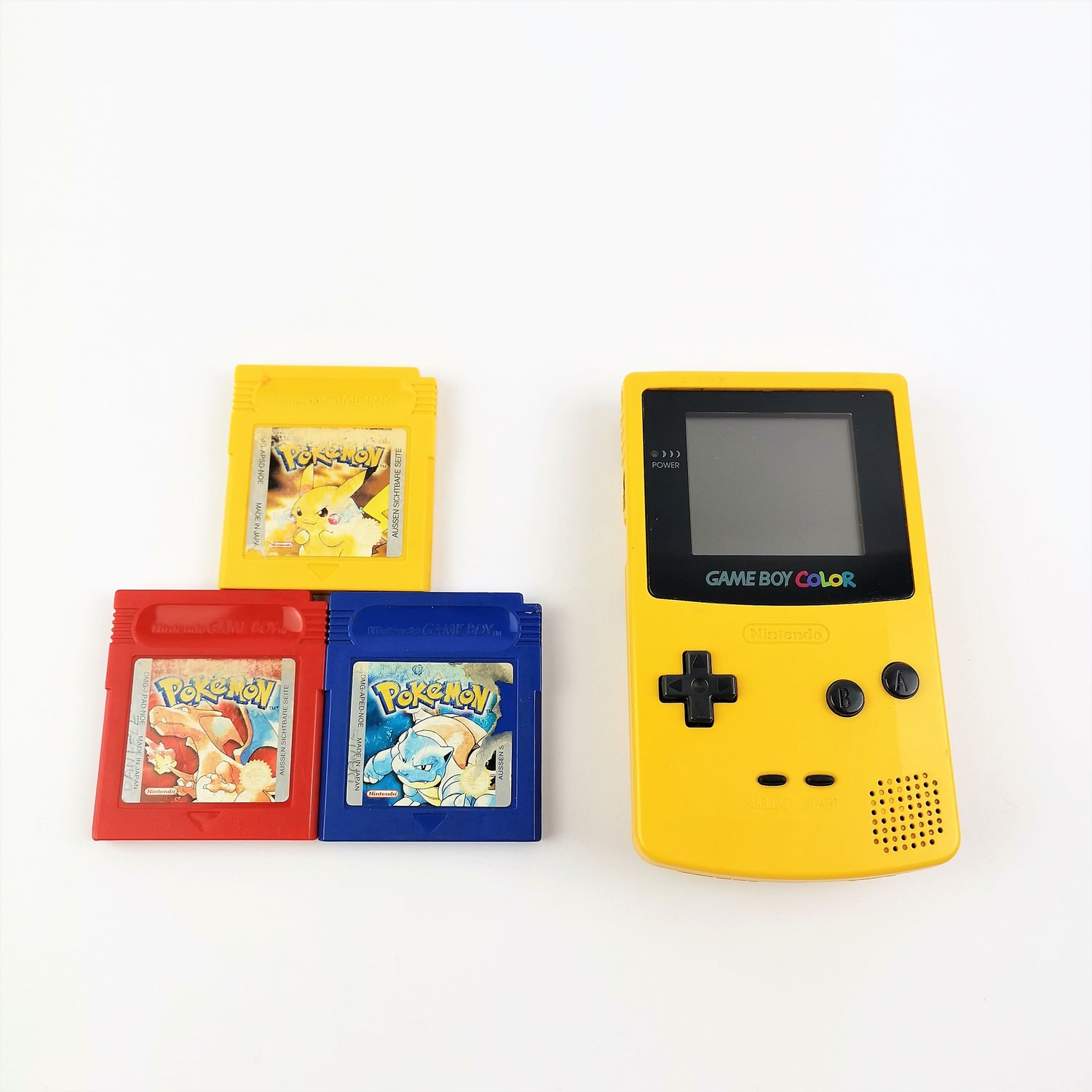 Nintendo Game Boy Color Console in Yellow + Pokemon Red - Blue - Yellow Edition