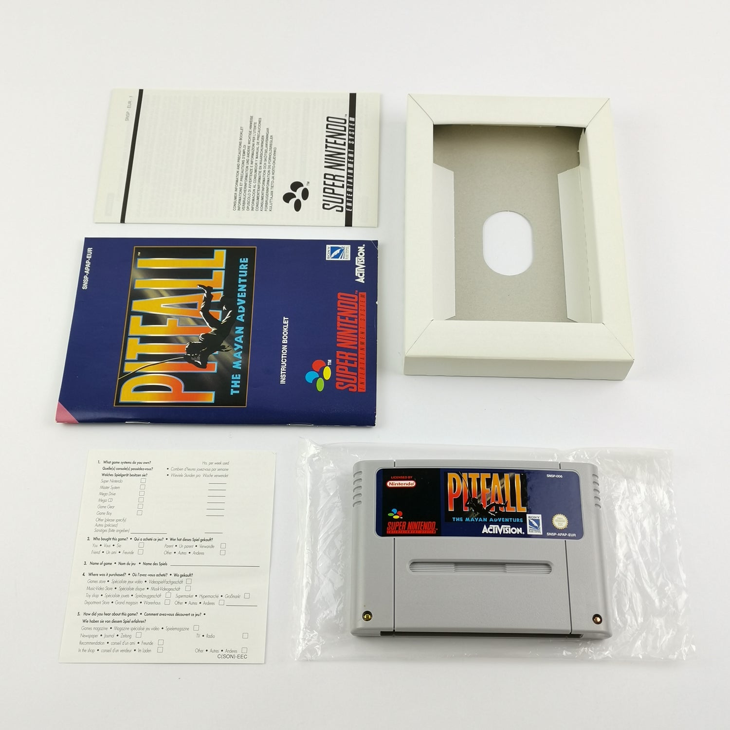 Super Nintendo Spiel : Pitfall - OVP & Anleitung PAL Version | SNES Cartridge