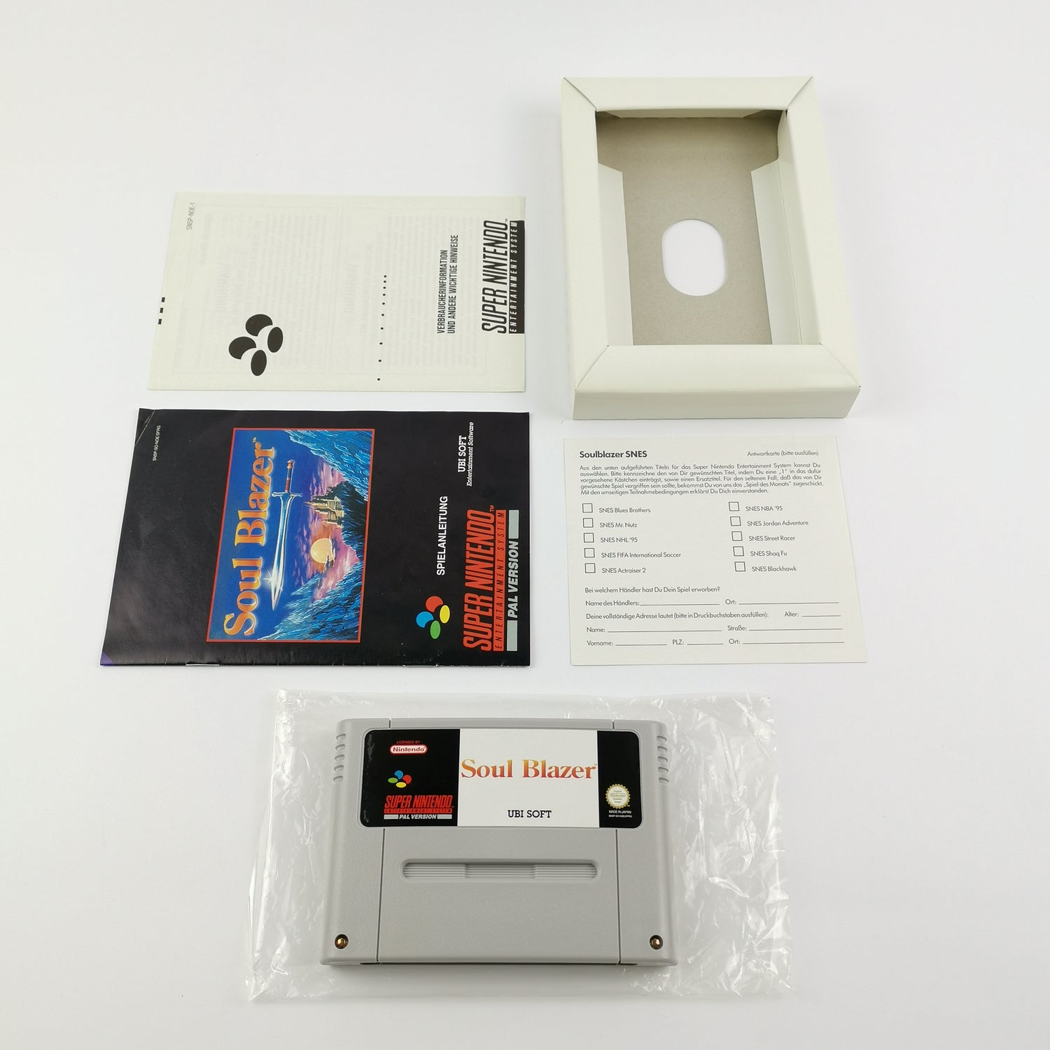 Super Nintendo Game: Soul Blazer - Original Packaging & Instructions PAL | SNES cartridge
