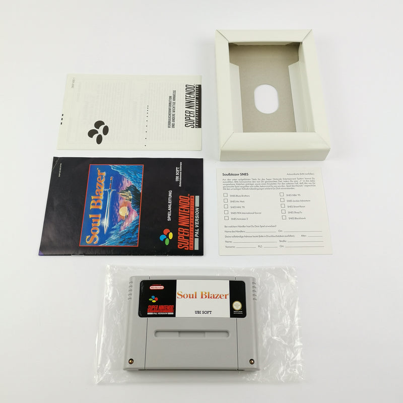 Super Nintendo Game: Soul Blazer - Original Packaging &amp; Instructions PAL | SNES cartridge