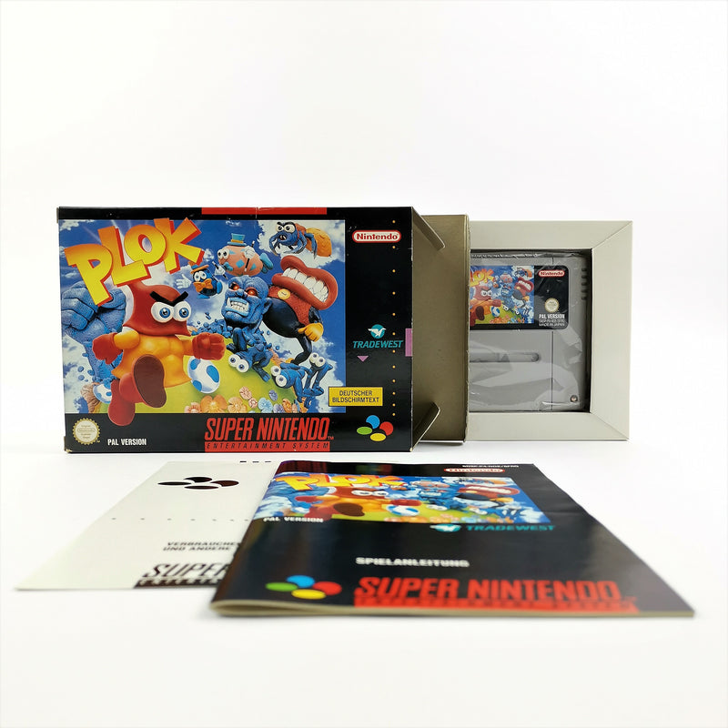 Super Nintendo game: Plok - original packaging &amp; instructions PAL version | SNES cartridge
