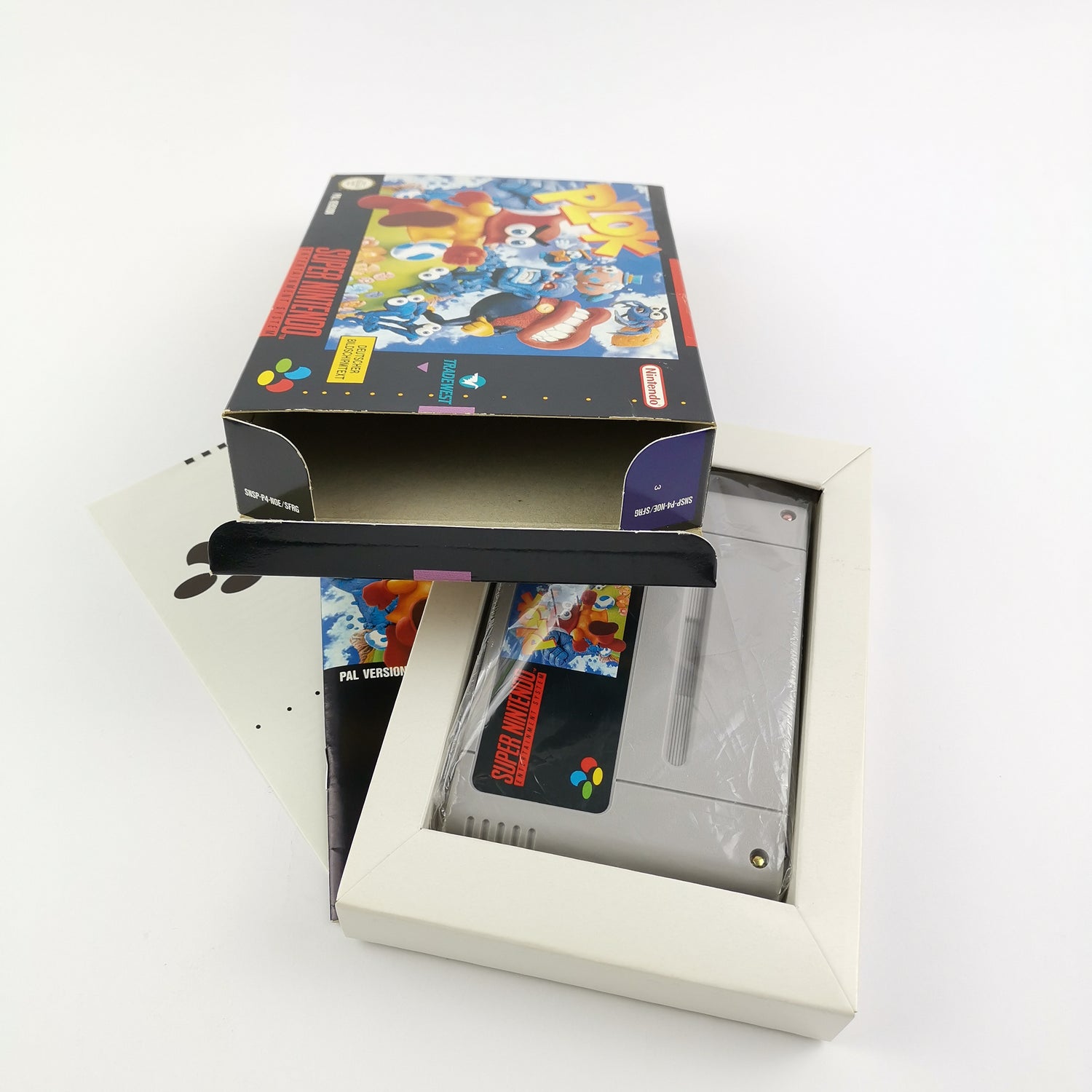 Super Nintendo game: Plok - original packaging & instructions PAL version | SNES cartridge