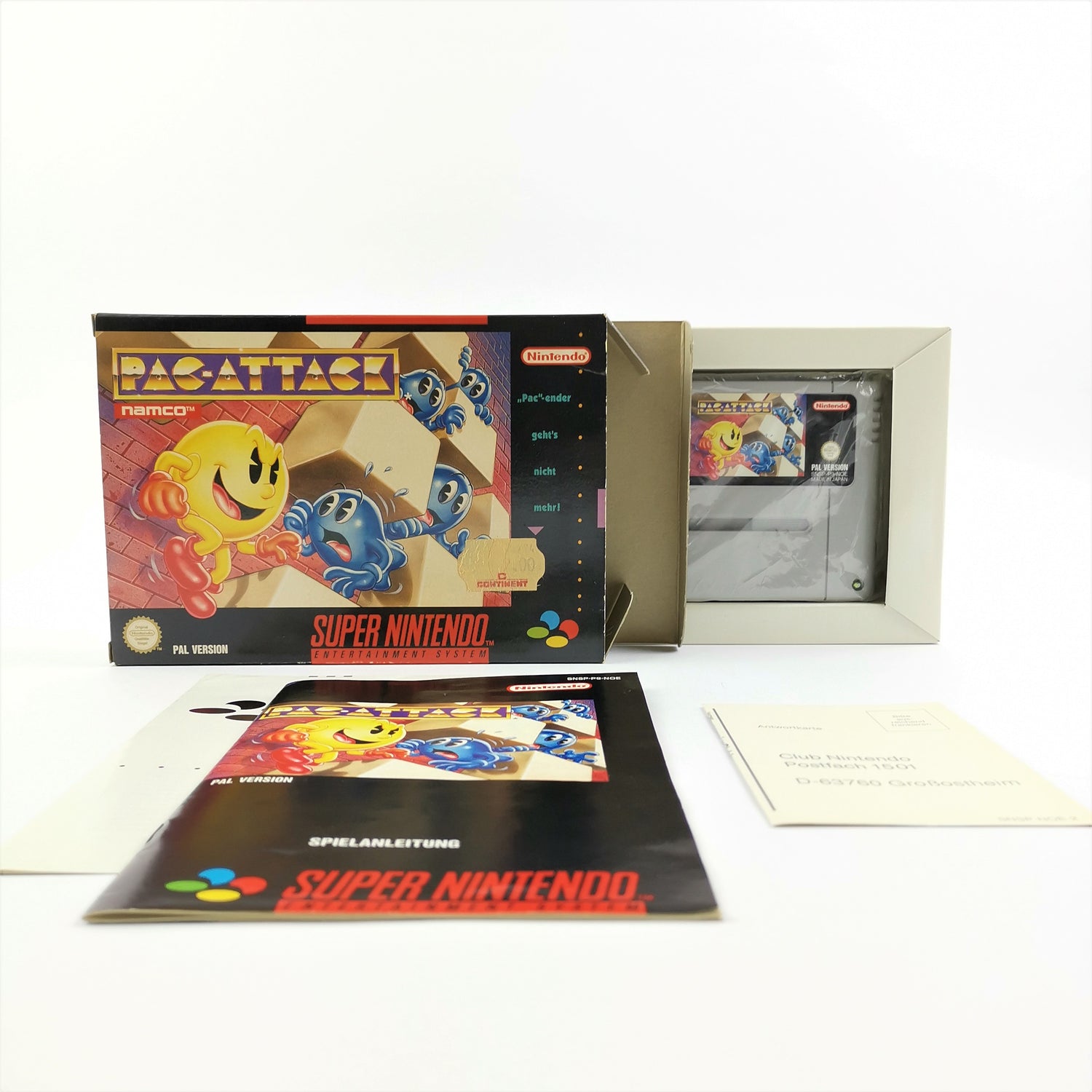 Super Nintendo Spiel : Pac-Attack - OVP & Anleitung PAL | SNES Cartridge