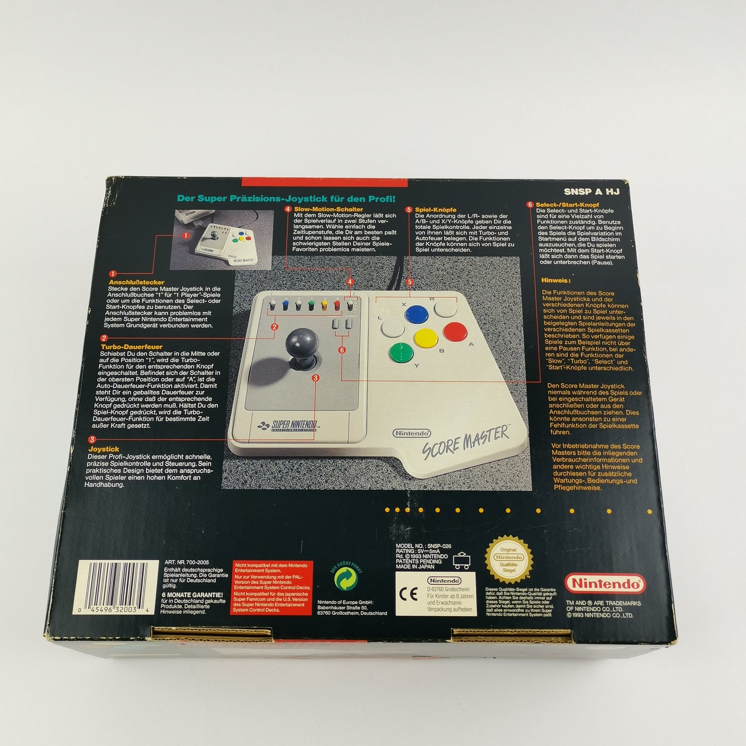 Super Nintendo Zubehör : SNES Score Master in OVP - Arcade Stick Controller