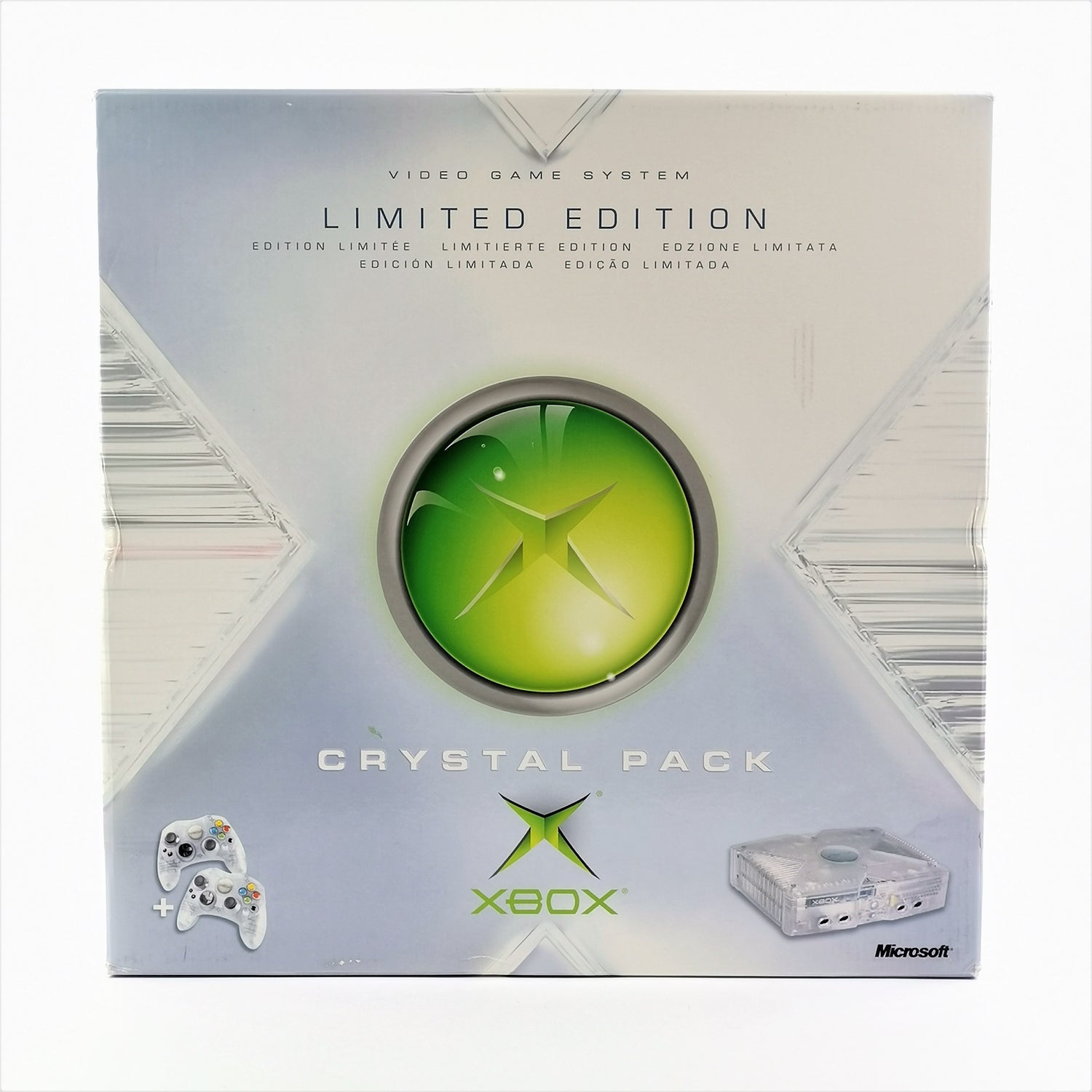 Microsoft Xbox Classic Konsole : Crystal Pack - Limited Edition in OVP NEU NEW