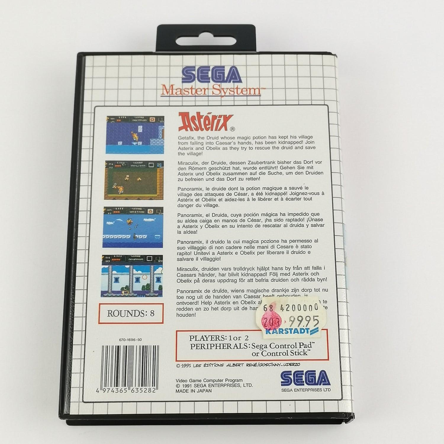 Sega Master System Spiel : Asterix - OVP Anleitung PAL | MS Cartridge