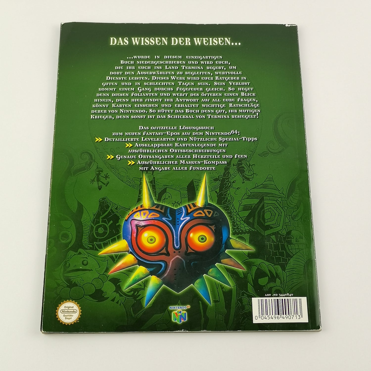 Nintendo 64 game: Zelda Majora's Mask + game advisor - original packaging instructions PAL N64