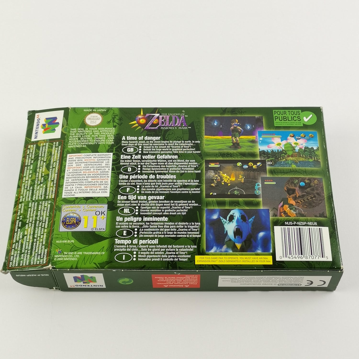 Nintendo 64 game: Zelda Majora's Mask + game advisor - original packaging instructions PAL N64