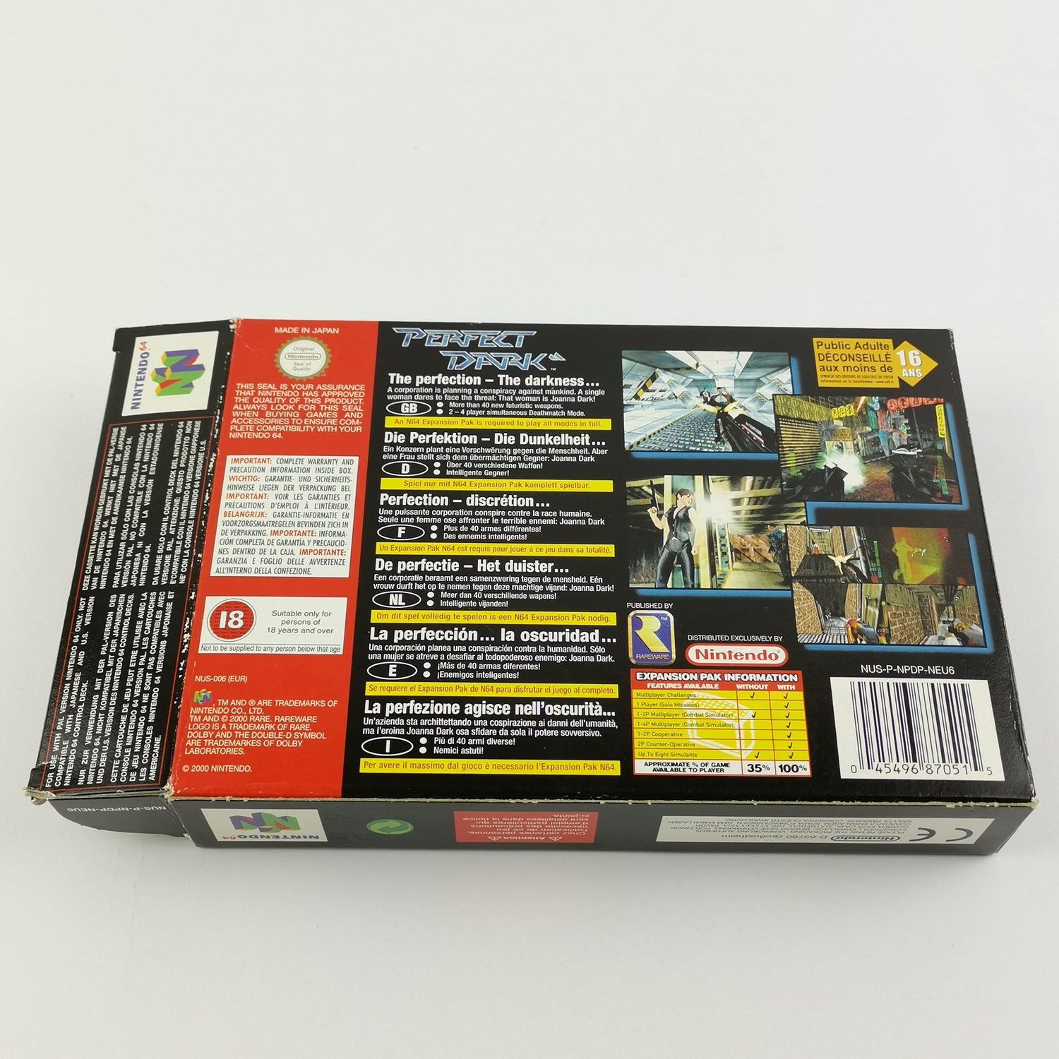 Nintendo 64 game: Perfect Dark + game advisor - original packaging & instructions PAL N64
