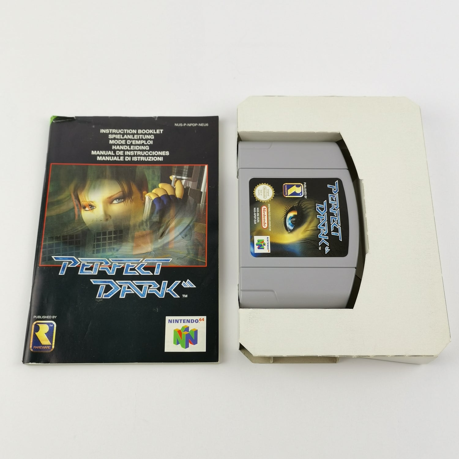 Nintendo 64 game: Perfect Dark + game advisor - original packaging & instructions PAL N64